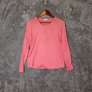 Faherty Legend Rib Gila Henley Long Sleeve Womens Large